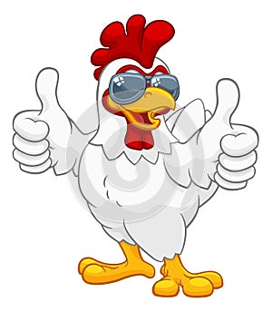 Chicken Rooster Cockerel Bird Sunglasses Cartoon photo