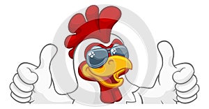 Chicken Rooster Cockerel Bird Sunglasses Cartoon photo