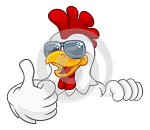 Chicken Rooster Cockerel Bird Sunglasses Cartoon photo