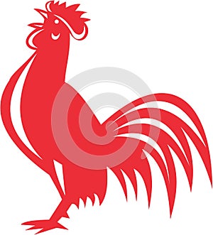 Chicken Rooster Crowing Retro