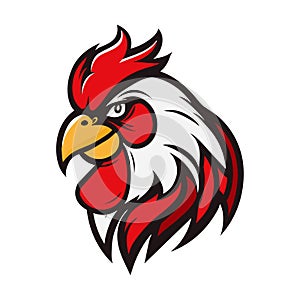 Chicken rooster head sport mascot