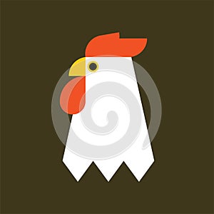 Chicken, rooster logo. Flat Elements. Vector illustration hen . Label for market, poultry, farm, zoo, veterinary clinic. Flat