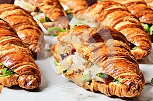 Chicken salad croissant sandwich