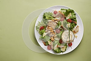 Chicken salad with dressing