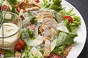 Chicken salad with dressing