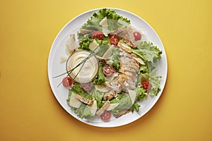Chicken salad with dressing