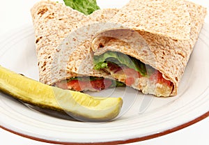 Chicken Salad Wrap On Plate