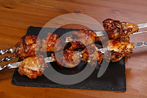 Chicken shashlik kebab on the sticks