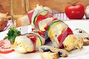 Chicken shashlik with vegetables