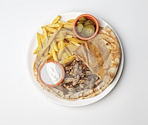 Chicken Shawarma Doner on a plate, Chicken Shawarma plate 