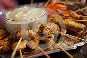 Chicken on a skewer photo