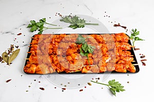 chicken skewers marinated with spices