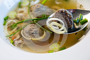 Chicken soup with liver dumplings