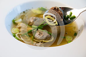 Chicken soup with liver dumplings