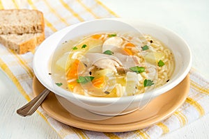 Chicken soup with noodles