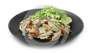 Chicken Spicy Salad with vegetables dish Thaicuisine Fusion Healthy Cleanfood and Dietfood