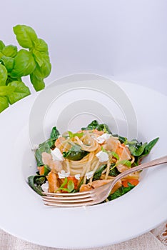 Chicken spinach pasta