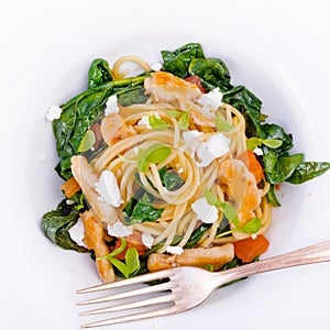 Chicken spinach pasta