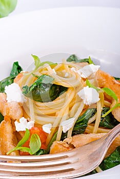 Chicken spinach pasta