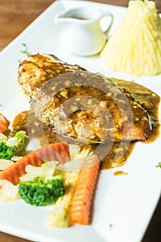 Chicken steak with mashed potato