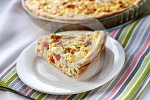 Chicken tart with paprika and goat cheese