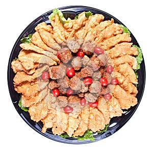 Chicken tenders and meatballs catering