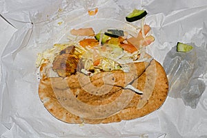 Chicken Tikka Kebab in pitta bread photo
