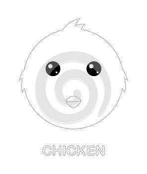 Chicken tracing worksheet for kids