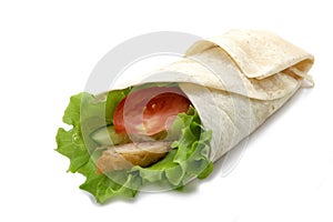 Chicken twister with vegetables