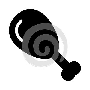 Chicken vector glyph flat con