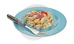 Chicken Verde with fork