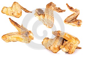 chicken wing fried isolated on white background