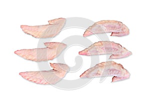 Chicken wing stick used for cooking Eat it easily on an isolate white background.