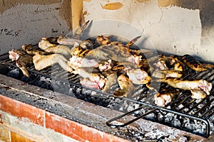 Chicken wings on barbecue