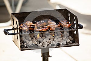 Chicken Wings on a Barbeque