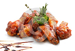 Chicken wings with barbeque sauce