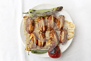 Chicken wings, chicken kebab