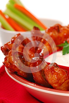 Chicken wings with dipping sauce photo