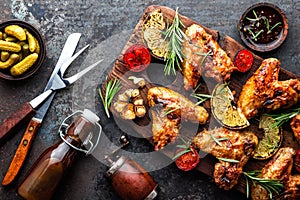 Chicken wings grilled barbecue