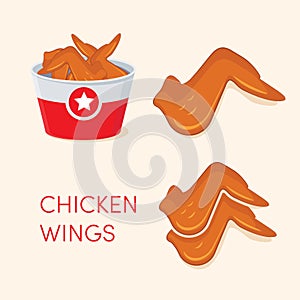 Chicken wings icons.