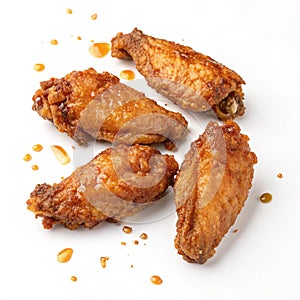 Chicken wings isolated on white background photo