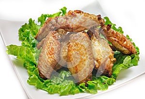 Chicken wings on a white background