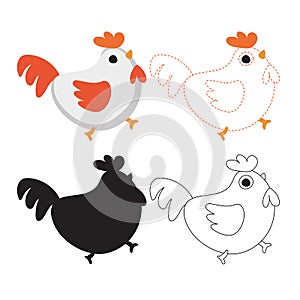 Chicken worksheet vector design photo