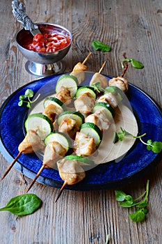 Chicken Yakitori with zucchini