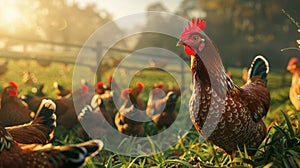 The Chickens in Sunlight.AI generated image