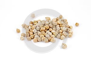 Chickpea beans or chana on white background, isola