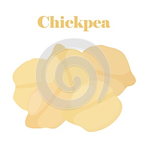 Chickpea, Bengal gram, chick peas made in cartoon flat style