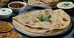 Chickpea chapati or chapati, popular Indian food