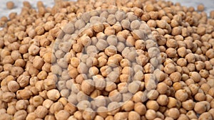 Chickpea Cicer arietinum close up. Heap of Fresh Raw Legumes.