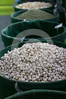 Chickpea and healthy dried legumes, beans, cereals